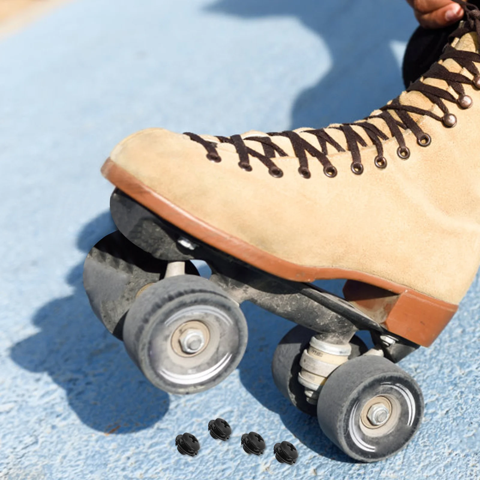 6 conjuntos de fivelas para patins, parafusos, porca, alça de energia, acessórios de substituição, aperto ajustável, leve, portátil, durável