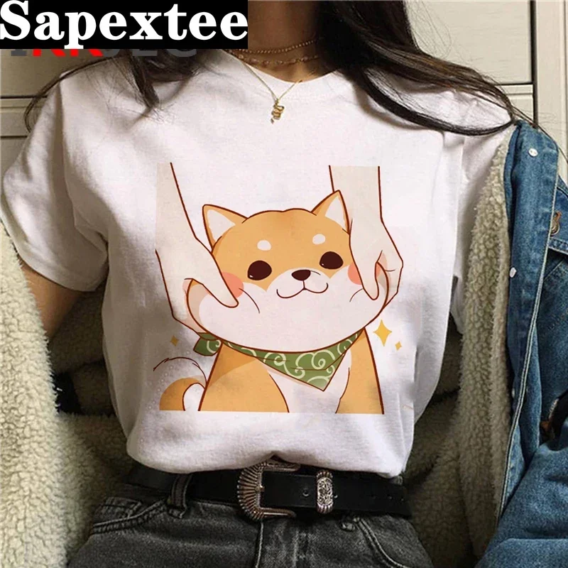 

Cute Shiba Inu Doge t-shirt clothes female japanese streetwear 2024 white t shirt clothes t-shirt tumblr harajuku