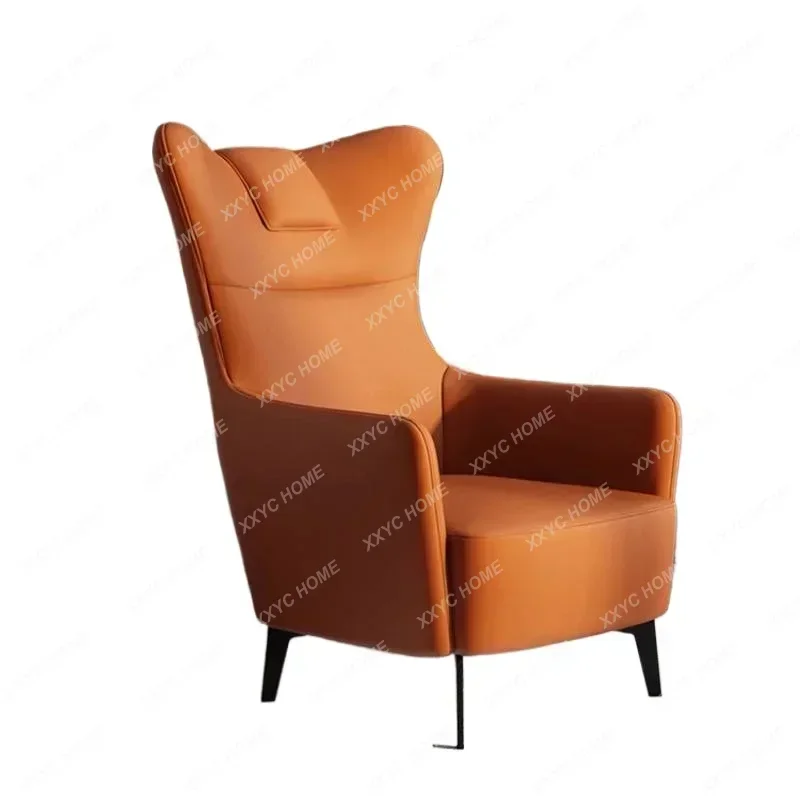 Sillón Sofá AAFloor con Respaldo y Pedal Negro, Sillón Perezoso para Balcón, Sillón Naranja para Apartamento, Sillones Modernos para Sala, Muebles para el Hogar