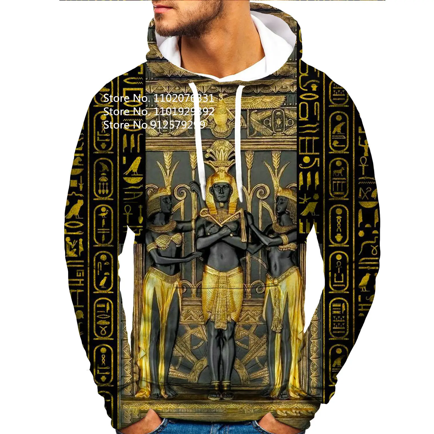 Egypt Pharaoh 3D Printed Mens Hoodies Harajuku Streetwear Hoodie Egyptian Casual Pullover Autumn Jacket