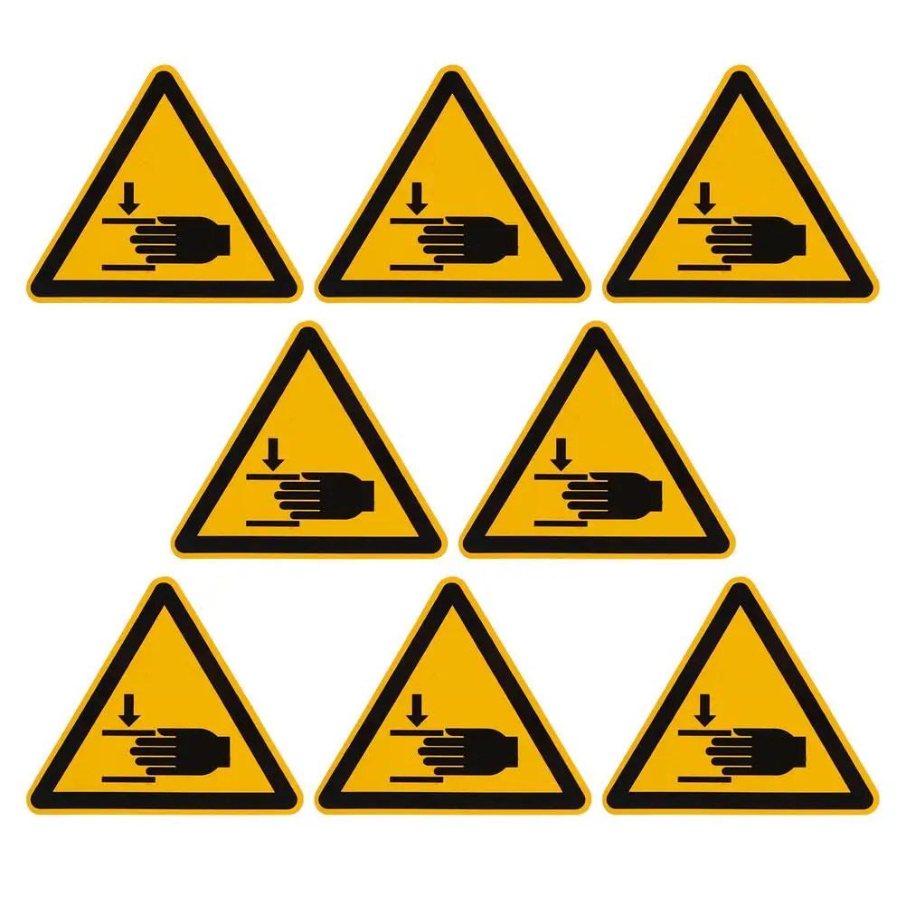 8 PCS Warning Label Sticker Safe Caution Stickers Security Refrigerator Safety Sign Signs for Workplace