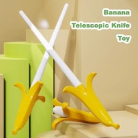 Banana Toy Sword Retractable Sword Simulated Banana Toy Knife Gravity Sensor Fun Creative Decompression Toy for Adult Kids