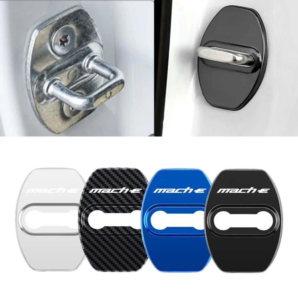 4pcs Car Door Lock Buckle Protection Cover Anti-rust Waterproof for Ford Mustang Mach-E GT 2020 2021 2022 2023 2024 2025