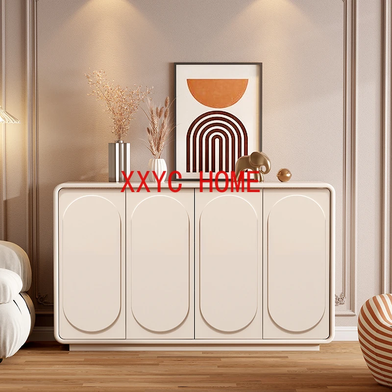 Cream White Nordic Modern Minimalist Wall Large Capacity Decoration Storage Cabinet