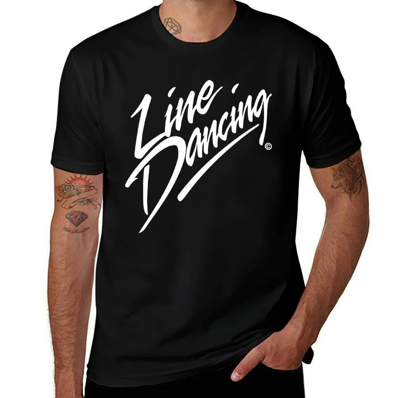 LINE DANCING HANDWRITTEN, BY SUBGIRL T-Shirt Outdoor Work Short Sleeve Top T-Shirt