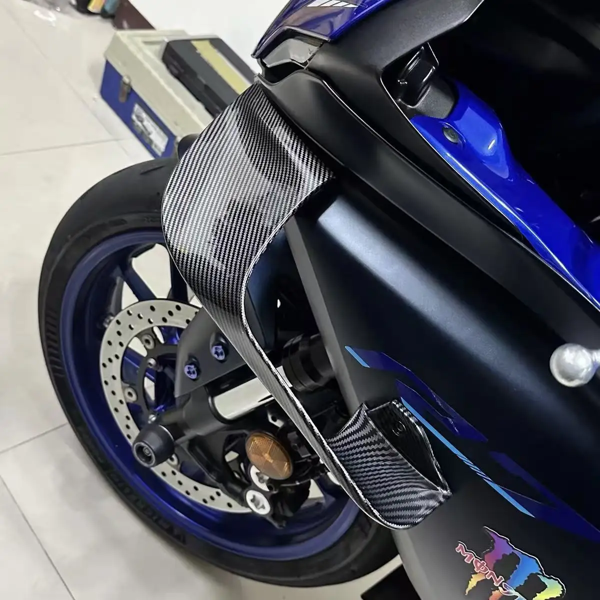 

For Yamaha YZF-R7 2021-2024 Motorcycle Accessories ABS black Winglet Spoiler Fairing Fixed Wing R7 Ultra Light wings fairing