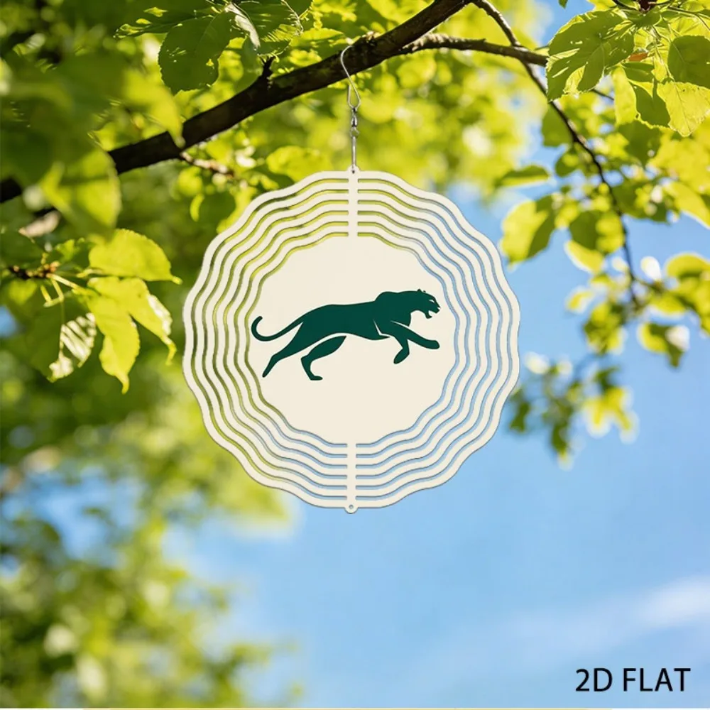 

Iron Leopard Silhouette Wind Chime Outdoor Garden Decor Modern Minimalist Yard Art Jumping Pose