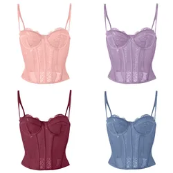 Corset Top Bustier Sexy Women Plus Size Overbust Corselet Blouse Lace Gothic Vintage Fashion Medieval Sexy Camisole Body Shaper
