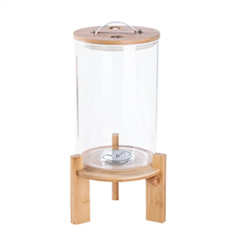 Large capacity high borosilicate glass moisture-proof rice storage tank multi-specification round base transparent glass