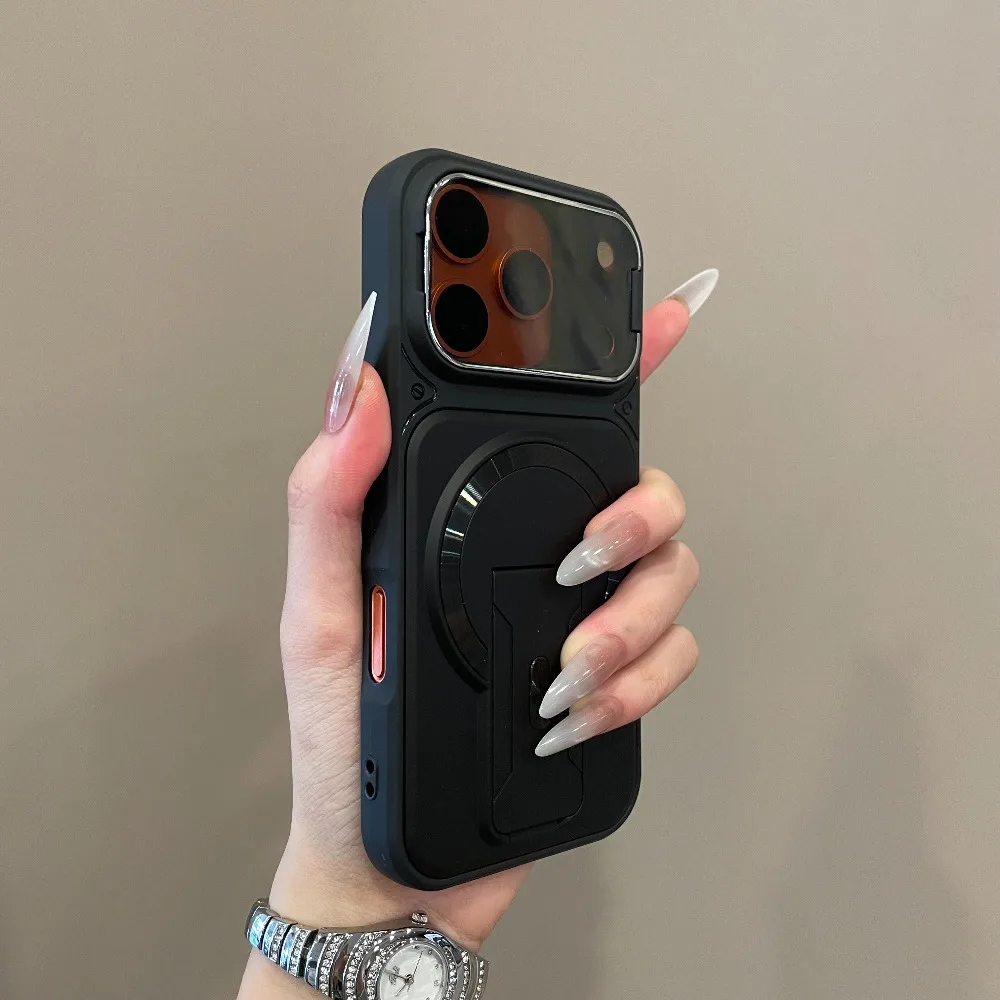 Multifunktionale unsichtbare Dual-Support-Halterung Handyhülle für iPhone 18 17 16 15 14 Plus 13 12 11 Pro Max, kompatibel mit kabellosem Laden