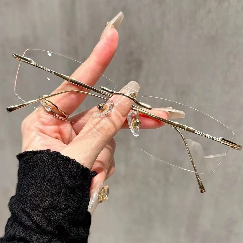 VAMAX Gafas sin marco de moda para miopía de mujer