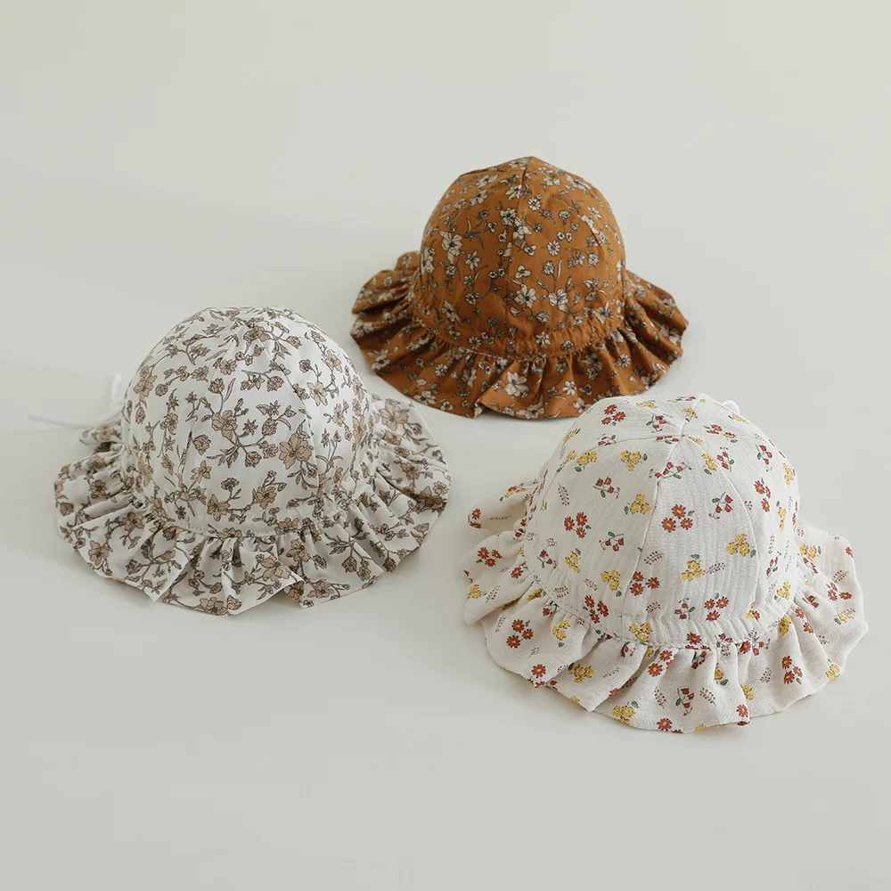 Princess Style Baby Sun Protection Hat Thin Breathable Spring Autumn Fisherman Cap Cute Cool Hat Newborn Infant Headwear