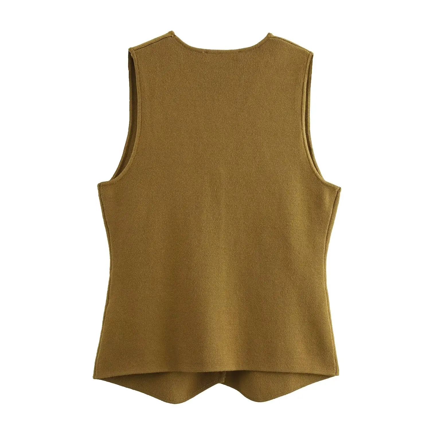 

JNLEAOG Autumn New Faion Women's Knitted Vest Gold Button Design V-Ne Polyester Fiber Versatile Sle 55364