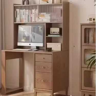 xx-Small Family Student Computer Desk with Solid Wood Integrated Bookcase Durable Home Study Living Room Bedroom Use Bookshelf*