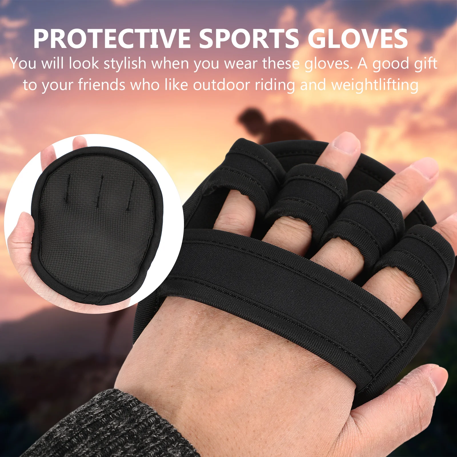 

2Pairs Breathable Anti-Skid Weightlifting Gloves Protective Sports Gloves for Outdoor Riding Fitness Exercising