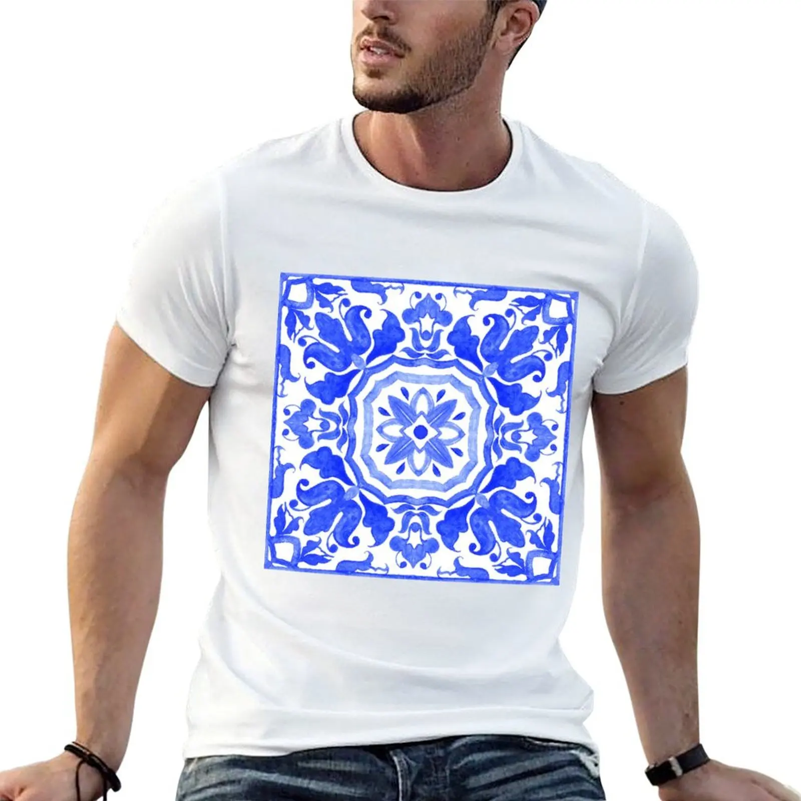 Portuguese azulejo tiles. T-Shirt funny gifts new gifts and t-shirts Men's cotton t-shirt