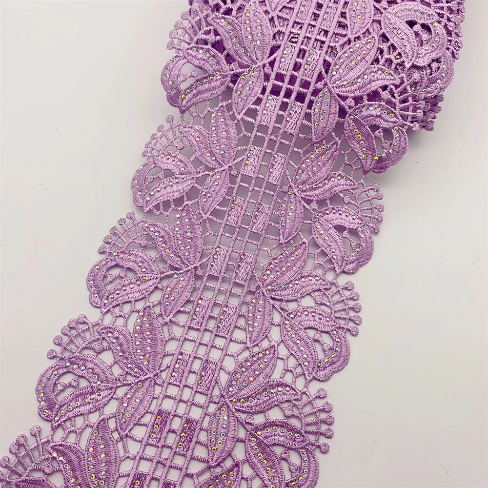 9.5yards New many colors fashion Rhinestone Lace Trim for Wedding dress decoration