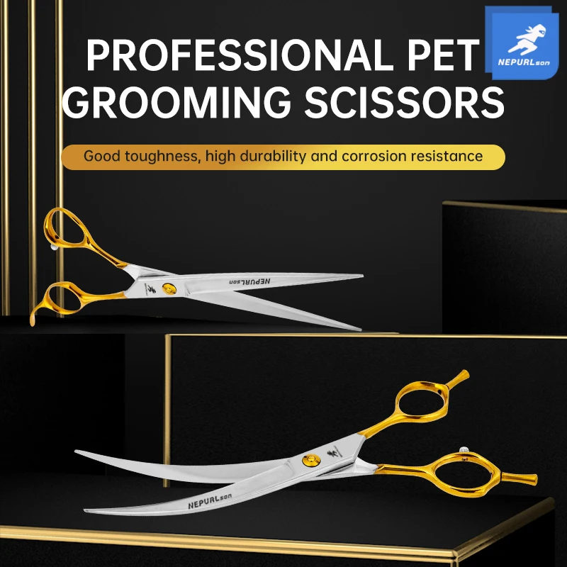7.5 Inch VG10 Veterinary Animal Shaped Scissors Pet Grooming Scissors Pet  Rotating Handle Pet Sets