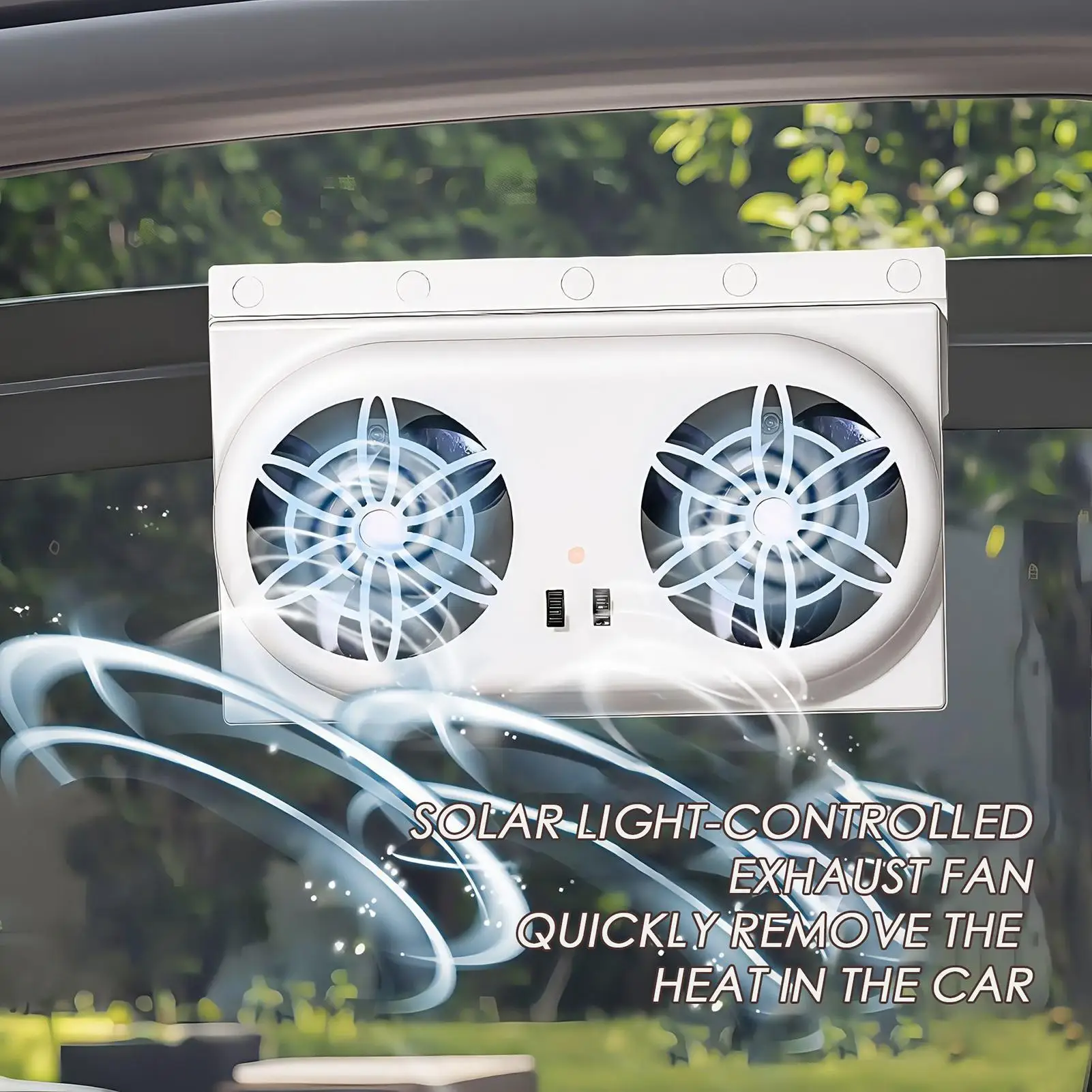 Portable Solar Car Cooler Fan USB Rechargeable Automobile Air Vent Ventilator Cooling Fans Outer Solar Panel Auto Electronics