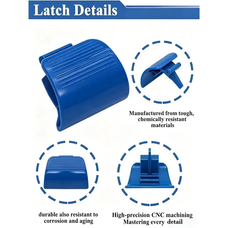 B02C-HSXTV102 Latch Kit(2 Pcs) Blue Tracvac Cleaner Top Cover Clip Solid Plastic Build L Secure Cleaner Shell
