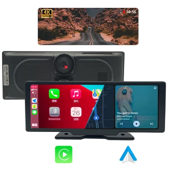 10.26&quot; IPS 4K Dash Cam ADAS Wireless Carplay &amp; Android Auto Screen Airplay &amp; Androidcast Mirror Car DVR Dashboard Video Recorder