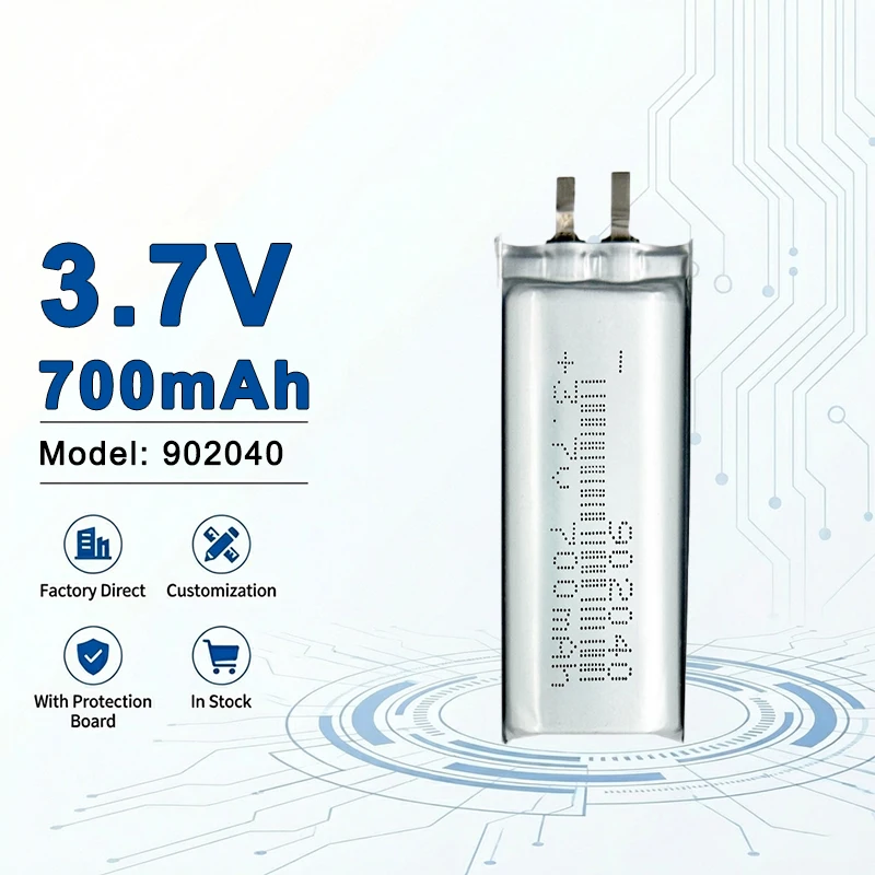 

Литий-полимерные аккумуляторы 902040 3.7В 700мАч, перезаряжаемые, горячая продажа, модели 902525, 902535, 115570, 546280, 124861, 906090