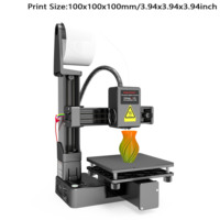 Entry Level Mini 3D Printer 100x100x100mm for Student & DIY, PLA/TPU Compatible with Power Adapter