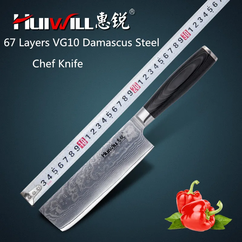 

2025 Новинка! Длина лезвия 175 мм, дамасский японский VG10, кухонный нож Сантоку, нож шеф-повара, овощной нож