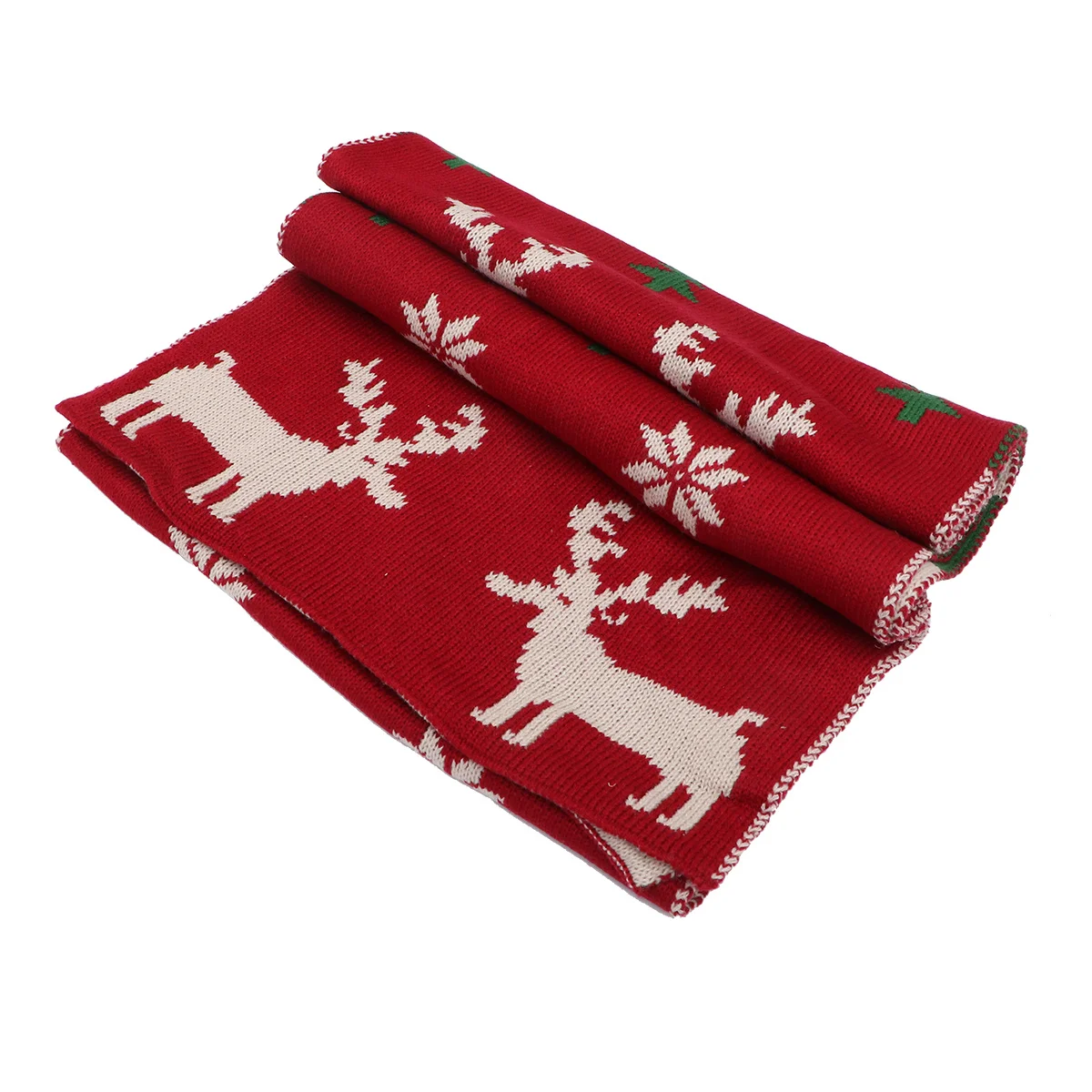 

1Pcs Christmas Scarf Knitted Acrylic Fibers Warm Scarf Winter Lovely Printed Shawl Xmas Gift Knitted Shawl Christmas Decor