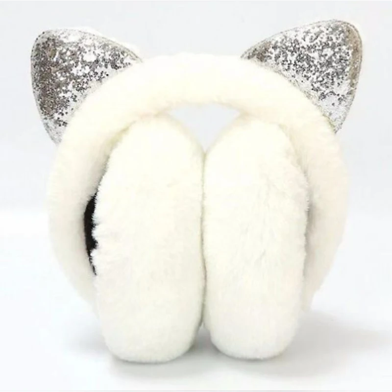 المألوف لطيف الكرتون القط الأذن غطاء للأذنين الدافئة سميكة غطاء للأذنين الشتاء التجمد #3