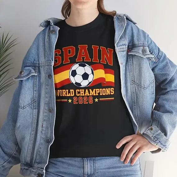 Spanien Weltmeister 2026 T-Shirt Fußballtrikot Y2K Spanien Fußball Grafik Spruch Tee Neuheit Geschenk – Detail 7