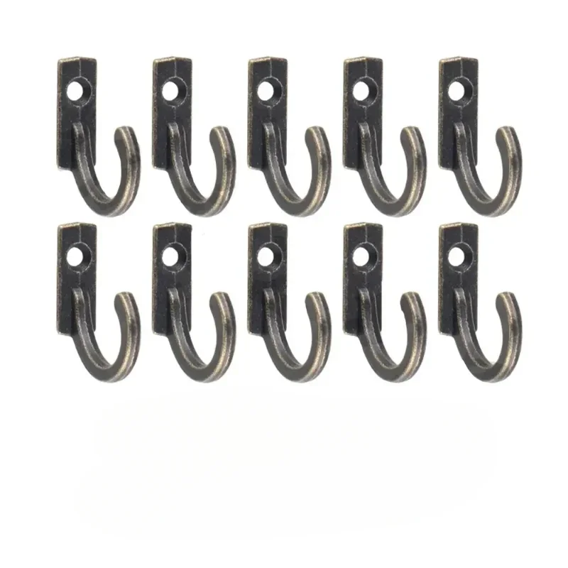 20 PCS Small Antique Hooks Wall Hanger Curved Buckle Horn Lock Clasp Hook for Wooden Jewelry Box Hardware Home Coats Hat Clothes