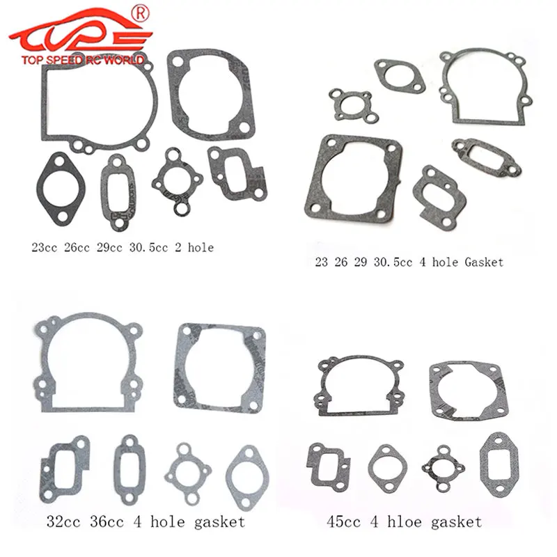 Telecomando auto 23CC 26CC 29CC 30.5CC 32CC 36CC 45CC Kit guarnizioni motore per 1/5 HPI KM ROVAN Baja LOSI FG MCD FID RedCat Parts