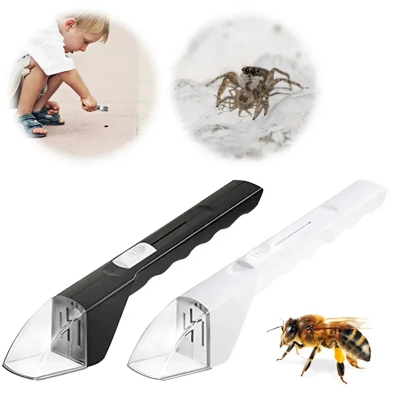 2Pcs Portable Transparent Kids Insect Catcher Push Type Insect Observer Contactless Safe Bug Catcher for Outdoor Exploration