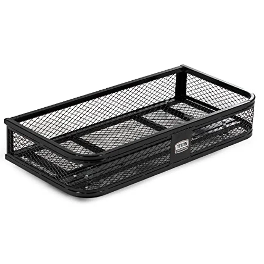 

Titan Ramps Universal ATV/UTV Front Cargo Basket Rack with 100 Pound Capacity and Steel Construction for Carrying Buckets