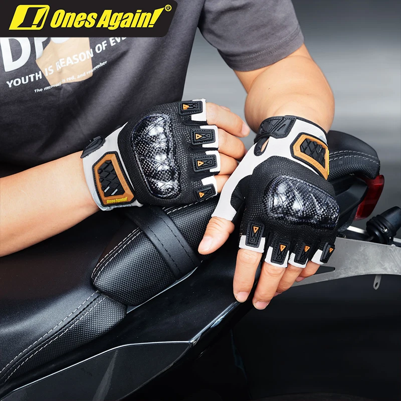 

Ones Again! Gloves Summer Half Finger Gloves High-quality Retro Men's Motorcycle Women's Cycling Carbon Fiber Anti Drop Gloves