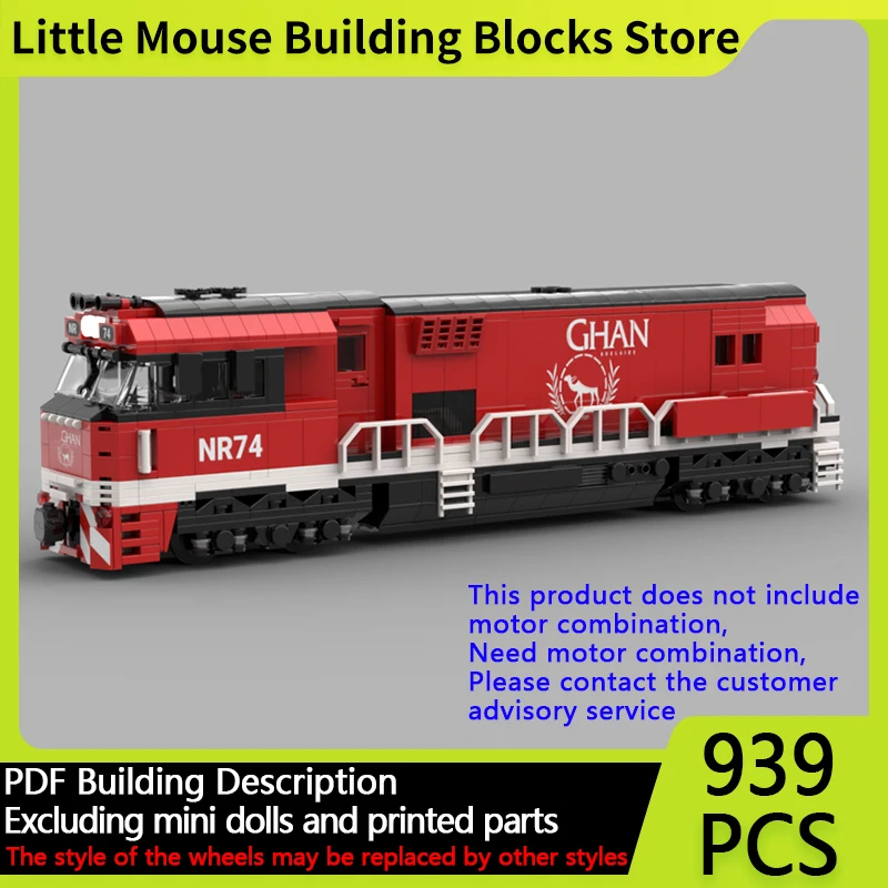 

City Car Model MOC Building Bricks Electric Ghan Locomotive Train Modular Technology Gifts Holiday Assemble Children Toys Suit