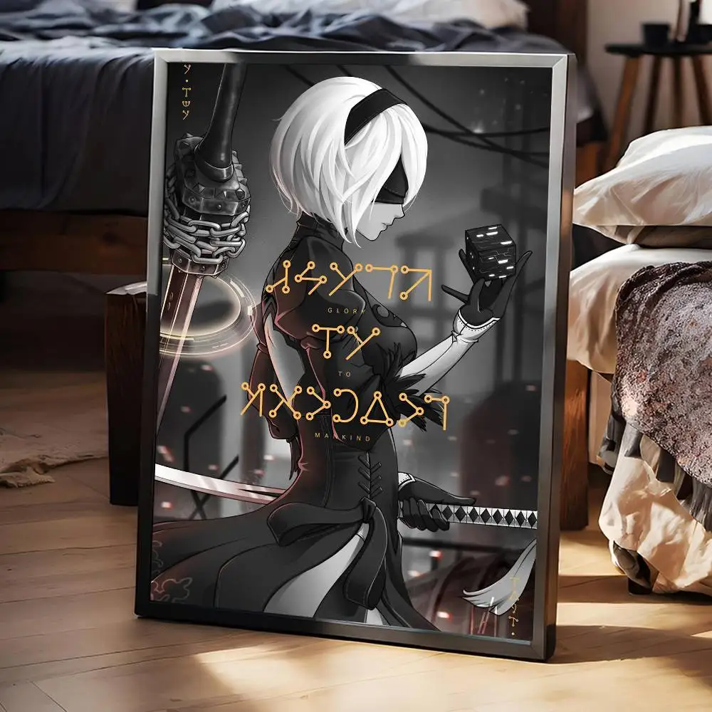 2B игра NieR плакат самоклеящаяся художественная водонепроницаемая бумажная наклейка домашний декор стены комнаты