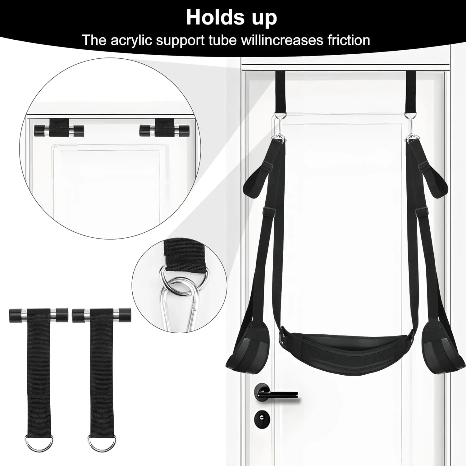 Adjustable BDSM Door Sex Toys Sex Swing Bondage Leather Sex Slings Straps Handcuffs Leg Restraints Spreader Adult Toy for Couple