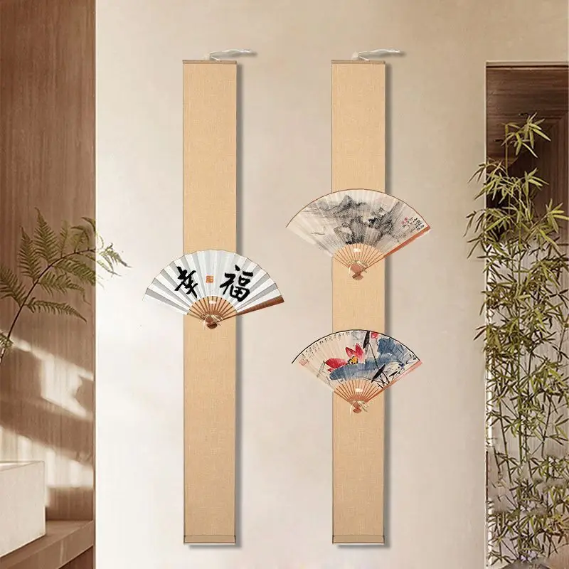 Hanging Scroll Rack Stand Holder for Fan Display Exhibition Calligraphy Wall Mount Art Craft Set Living Room Decorative Items