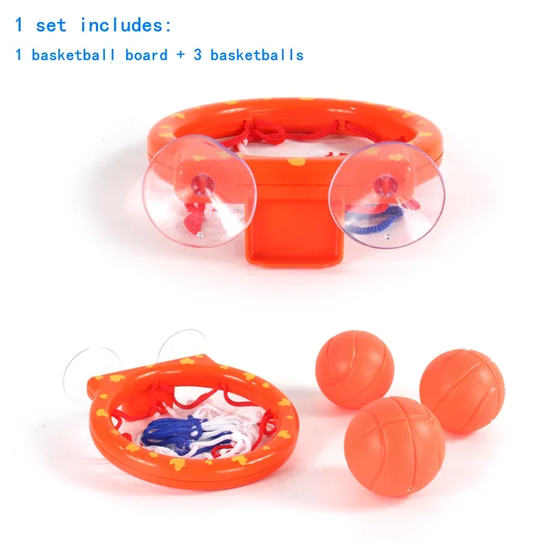 Basketbal Bad Speelgoed Voor Kids Schieten Game Baby Tubs Sucker Speelgoed Ouders Kinderen Interactieve Water Hoepel Zuignap 3 Ballen set