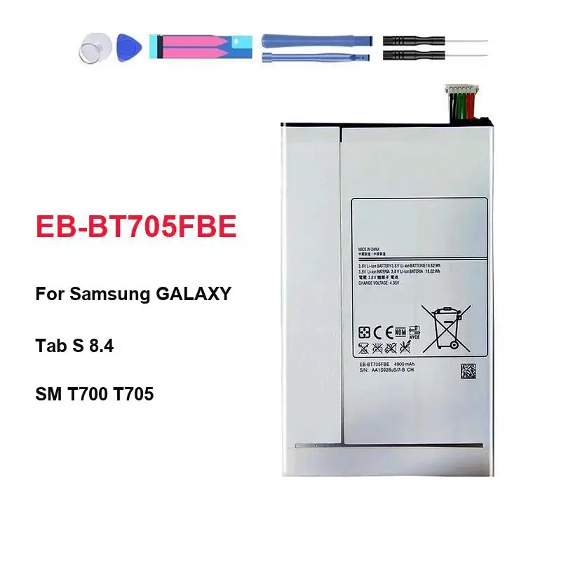 

Tablet Battery for Samsung GALAXY Tab S 8.4 SM T700 T705 EB-BT705FBE 4900mAh Portable Batteries Warranty + Track NO