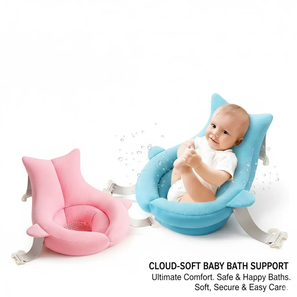 

Мягкий нескользящий сетчатый детский коврик для ванной, безопасный, удобный для купания новорожденных