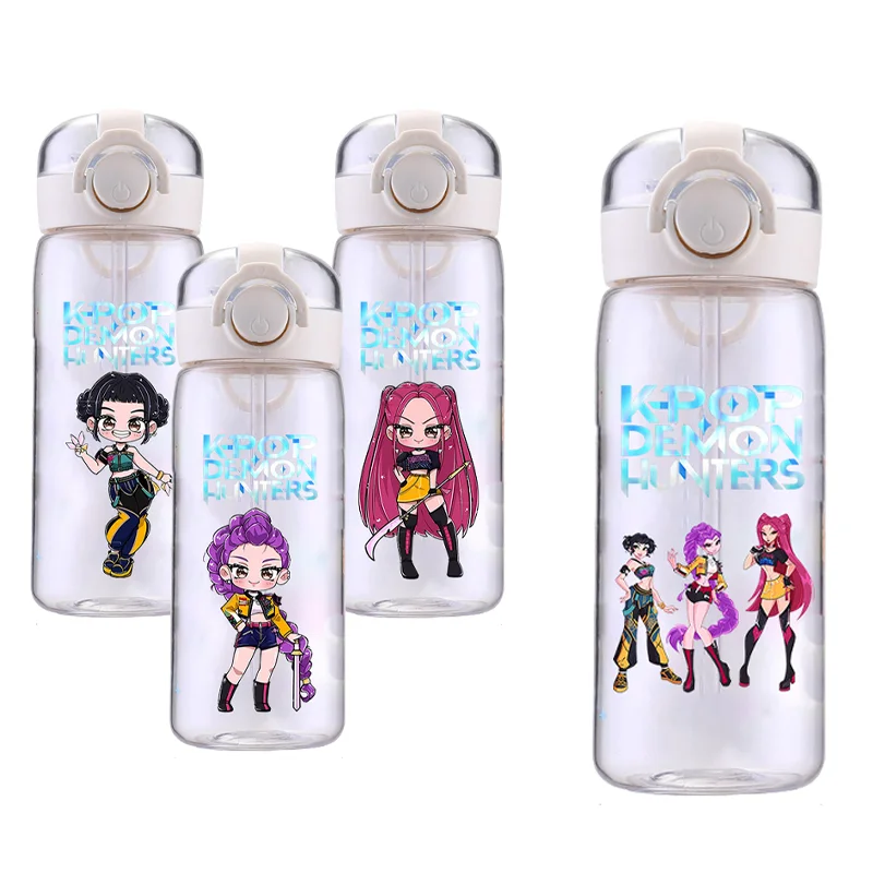 

KPop Охотники на демонов Дорожная бутылка на открытом воздухе Креативное прозрачное стекло для воды 400 мл Мультяшная спортивная чашка для питья для мальчиков Удобный чайник для девочек