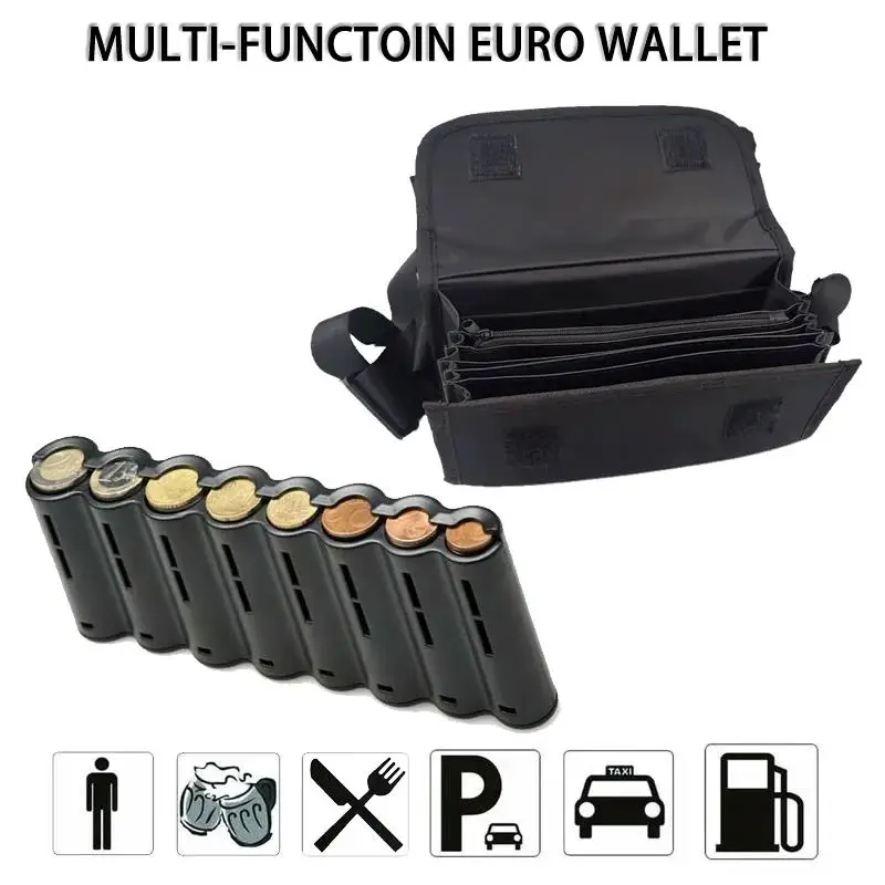 Creativo portatile Multi tasche Euro portafoglio marsupio 8 slot portamonete Euro portamonete per contanti Bill Safe marsupio