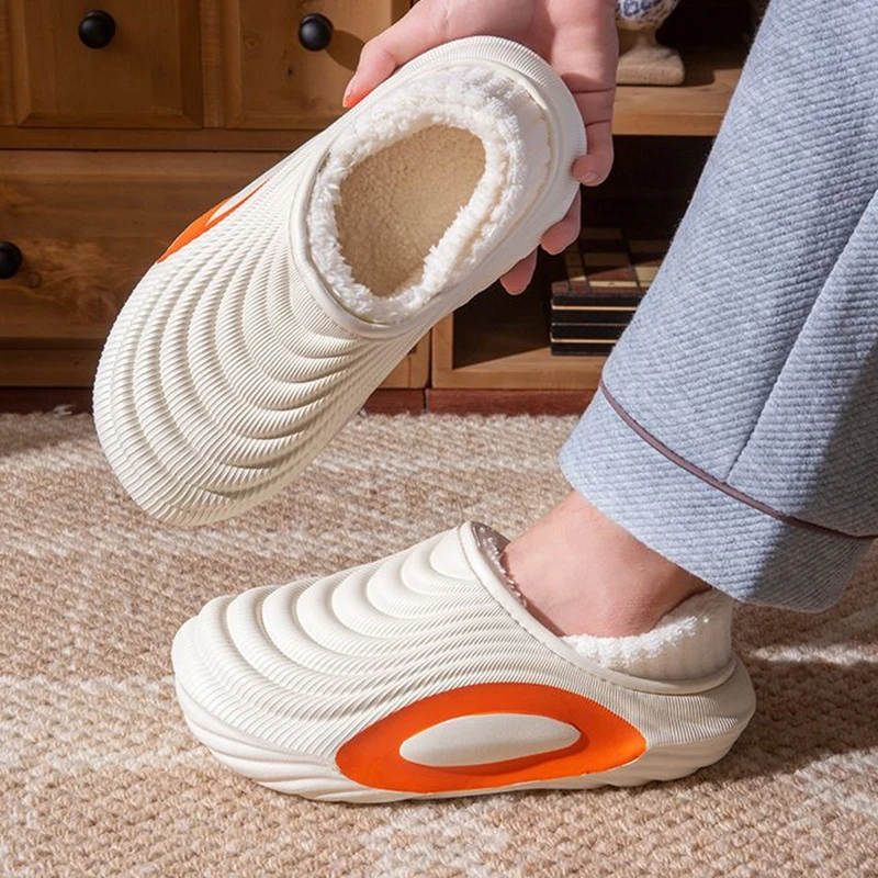 Men'S Fashion Line - Thick Bottom Waterproof Warm Cotton Slippers