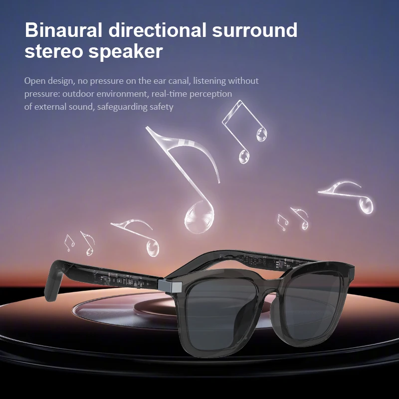 G06 new Smart Glasses Bluetooth Sunglasses Built-in Microphone Speakers Touch & Voice Assistant Compatible Glass for Men Women
