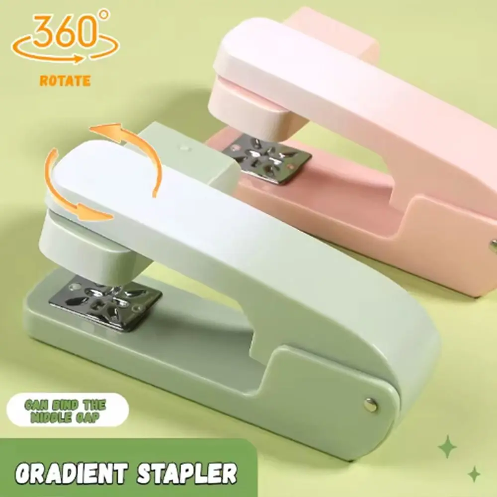 

360 Degree Rotary Desktop Stapler Use 24/6 26/6 Staples Easy-Use Rotatable Stapling Machine Multifunction Portable