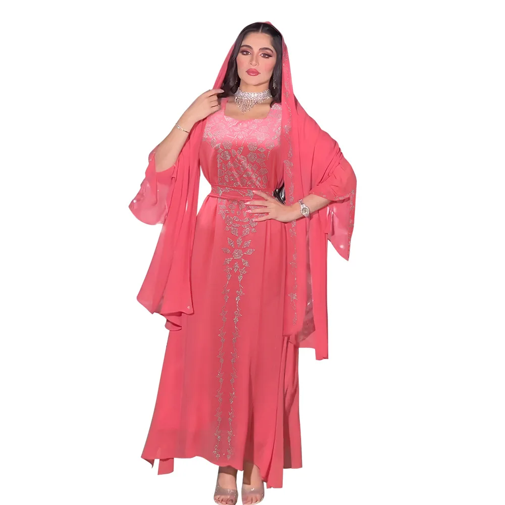 

Morocco Kaftan Eid Ramadan Muslim Women Maxi Dress Femme Musulman Vestidos Dubai Abaya Turkey Robe Arabic Jalabiya Gown Caftan