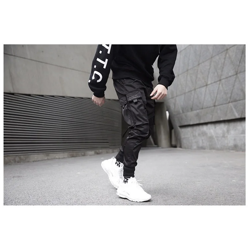 Herren Techwear Hosen Baumwolle Streetwear schwarze Cargo hose Jugend Harem Hosen Joggong Sportswear trend ige Jogger